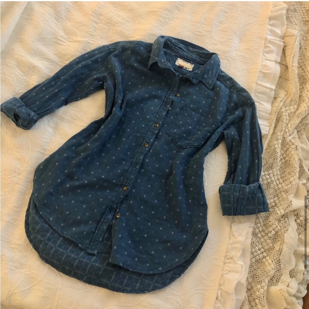 Anthropologie Pilcro Blue Button-down - Picture 11 of 12